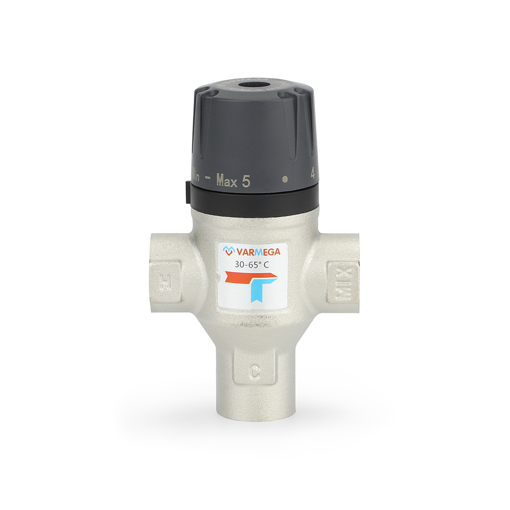 Термостатический смесительный клапан ВР 1/2", Kvs 1.6, PN 10, смешение в бок, 30-65°С