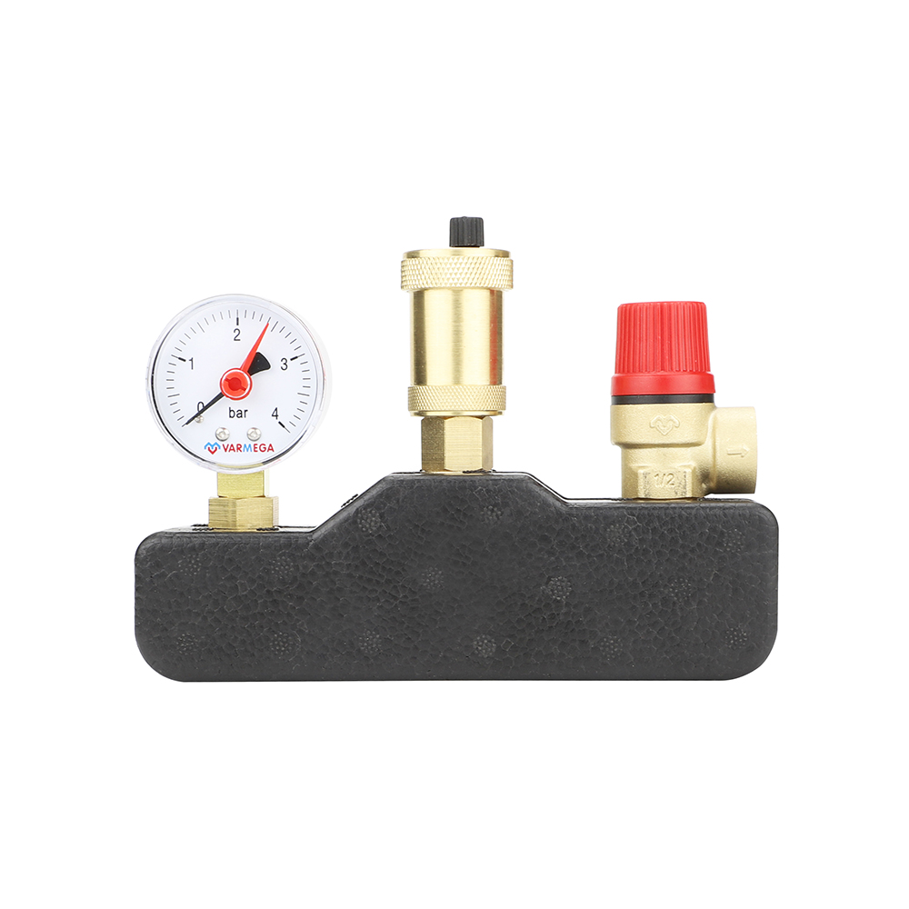 Группа безопасности котла, латунь, с термоизоляцией, 1", 3 бар