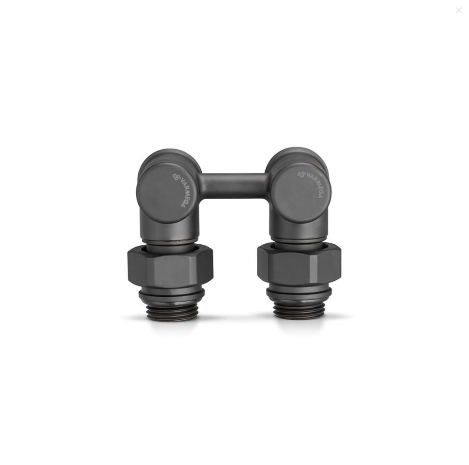 Узел нижнего подключения, 1/2"х3/4"EK НР, угловой, черный