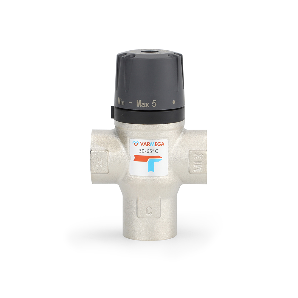 Термостатический смесительный клапан ВР 3/4", Kvs 1.6, PN 10, смешение в бок, 30-65°С