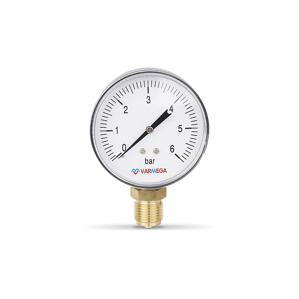 Манометр радиальный, диаметр 80 мм, 6 бар, 1/2"