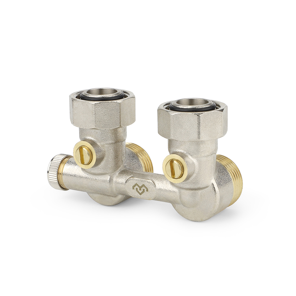 Узел нижнего подключения 3/4"EKх3/4"EK НР-ВР, угловой, для однотрубных систем