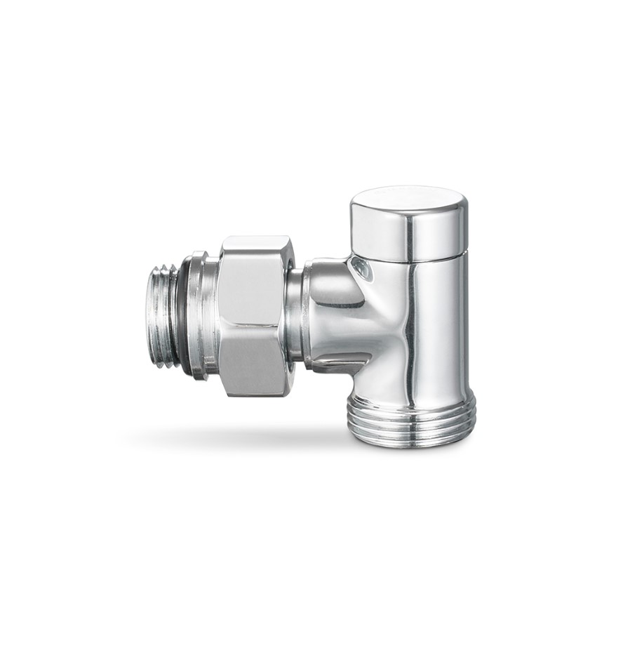 Узел нижнего подключения одинарный, 1/2"х3/4"EK НР, угловой, хром