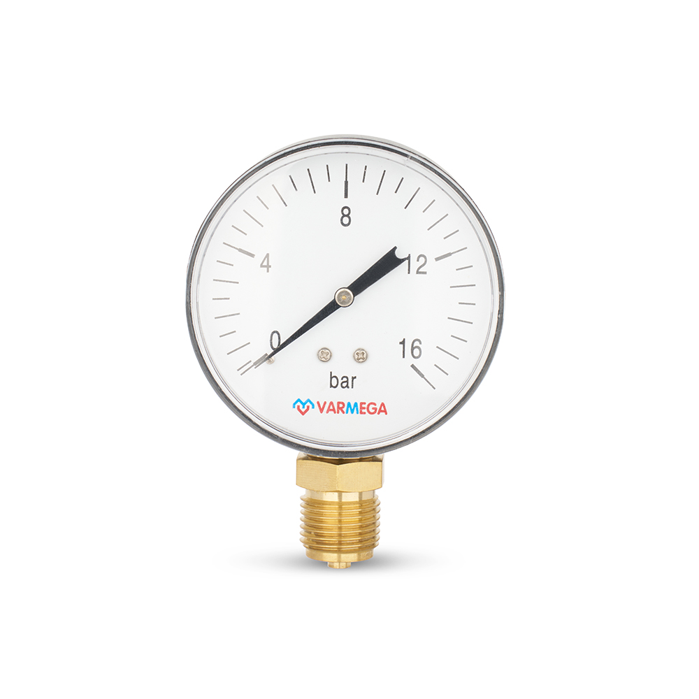 Манометр радиальный, диаметр 80 мм, 16 бар, 1/2"