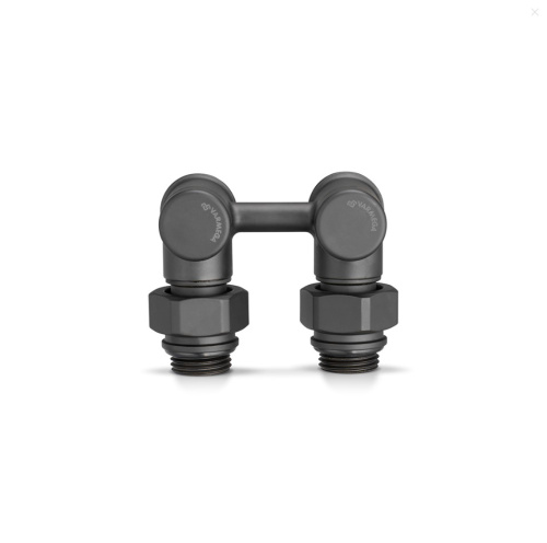 Узел нижнего подключения, 1/2"х3/4"EK НР, угловой, черный