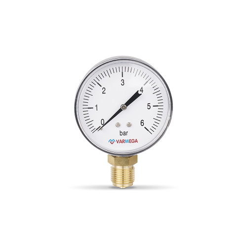 Манометр радиальный, диаметр 80 мм, 6 бар, 1/2"