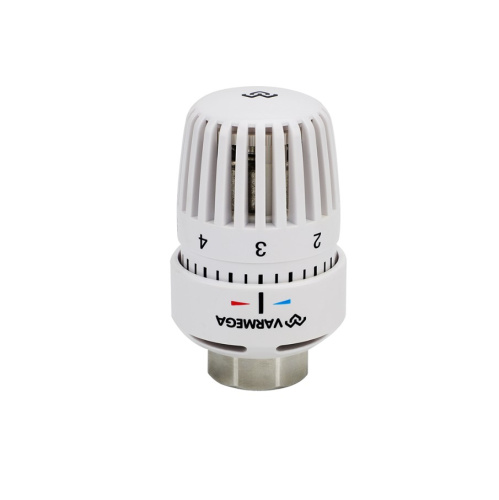 Термостатическая головка (термостат), жидкостная, M30х1.5, с отметкой 0, белая