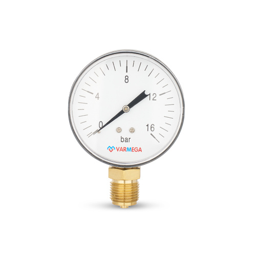 Манометр радиальный, диаметр 80 мм, 16 бар, 1/2"